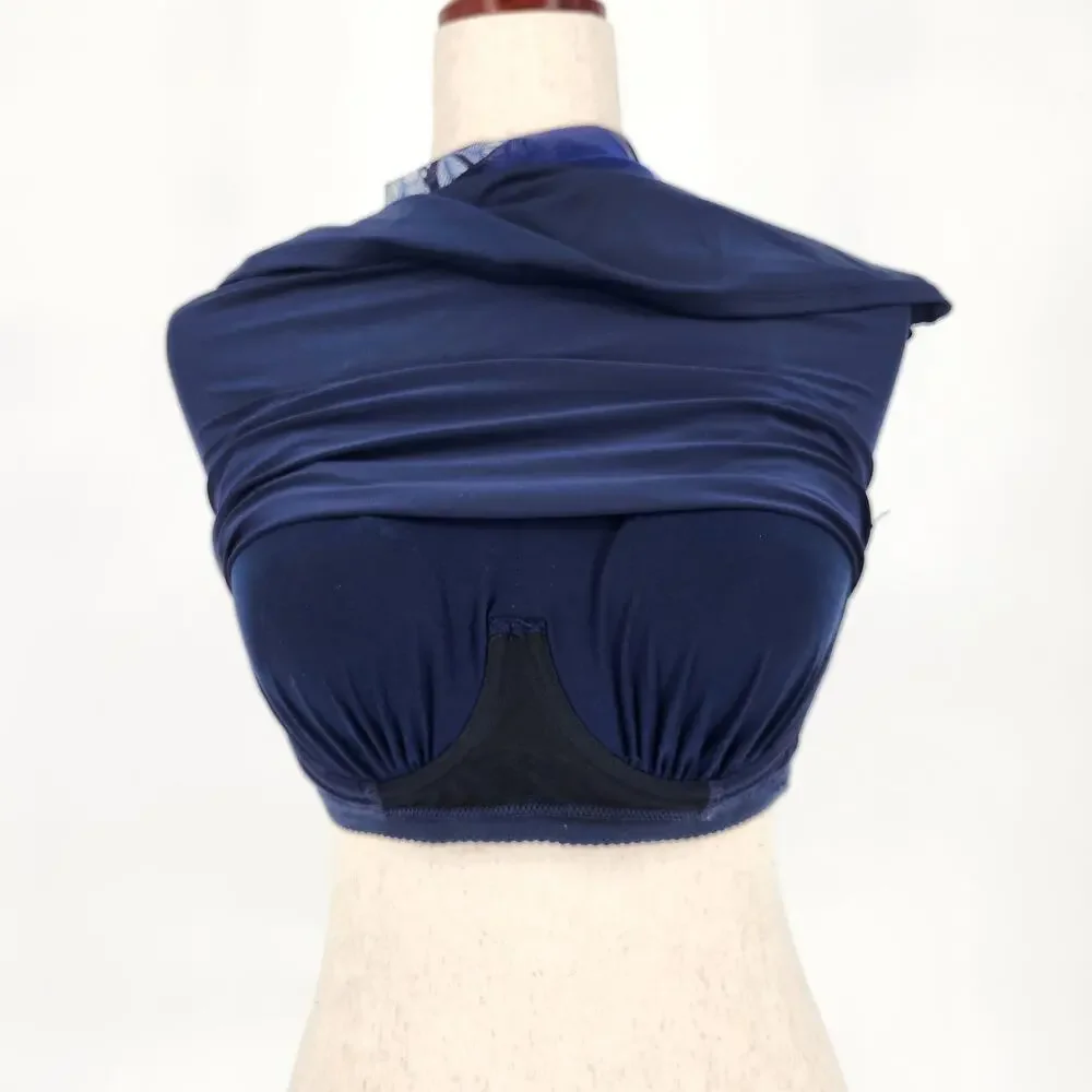Coco Reef Women Navy Floral Mesh Underwire Beach Swim Tankini Tank Top Size 32C - Picture 7 of 8